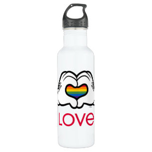 Mickey Rainbow Love Stainless Steel Water Bottle
