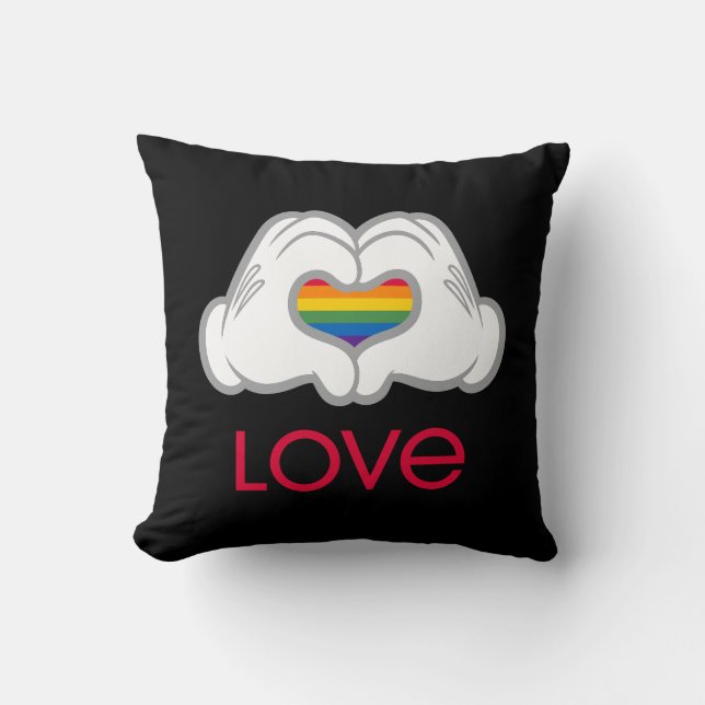 Mickey Rainbow Love Throw Pillow (Front)