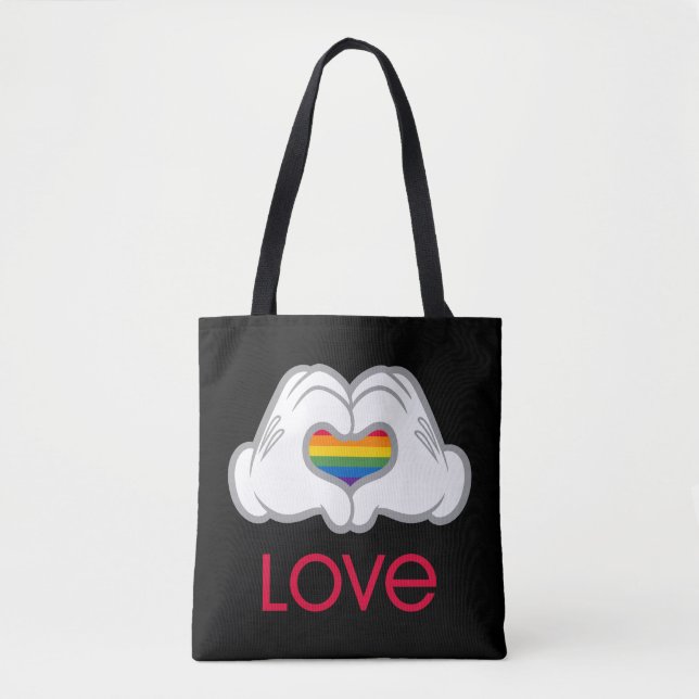 Mickey Rainbow Love Tote Bag (Front)