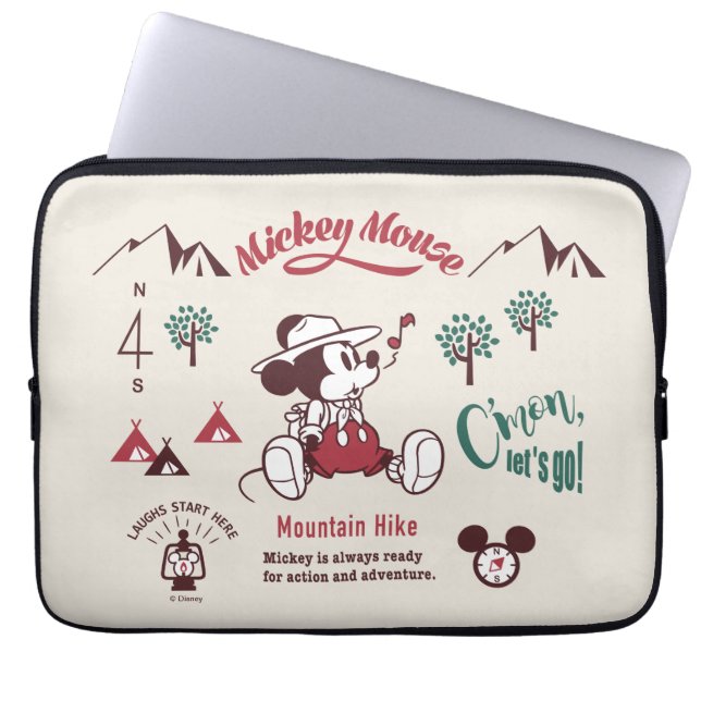 Mickey | Ready for Action and Adventure Laptop Sleeve (Front)