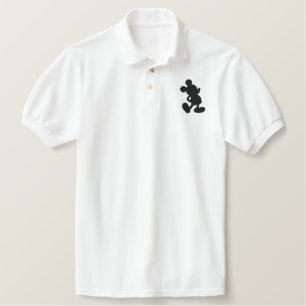 Mickey Silhouette - Black Embroidered Polo Shirt