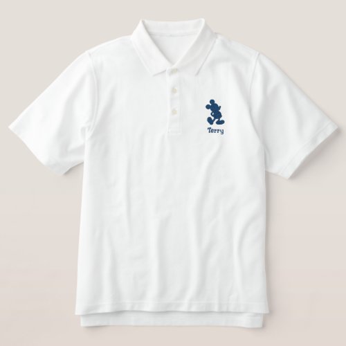 Mickey Silhouette _ Navy  Add Your Name Embroidered Polo Shirt