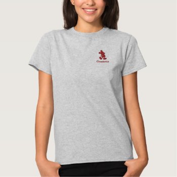Mickey Silhouette - Red | Add Your Name Embroidered Shirt by DisneyLogosLetters at Zazzle