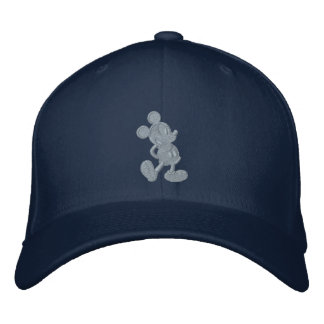 Mickey Silhouette - Silver Embroidered Baseball Cap