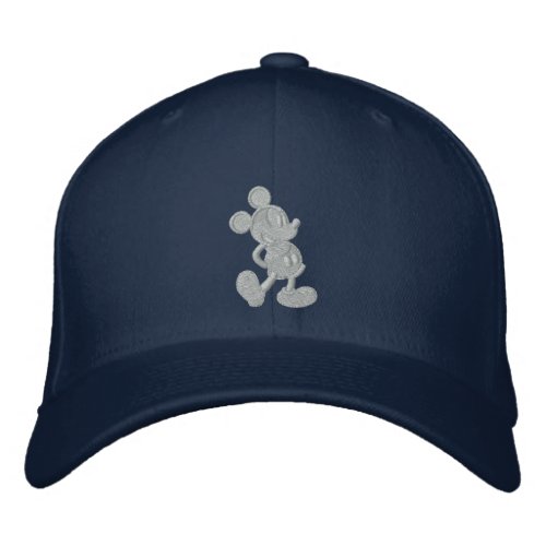 Mickey Silhouette _ Silver Embroidered Baseball Cap