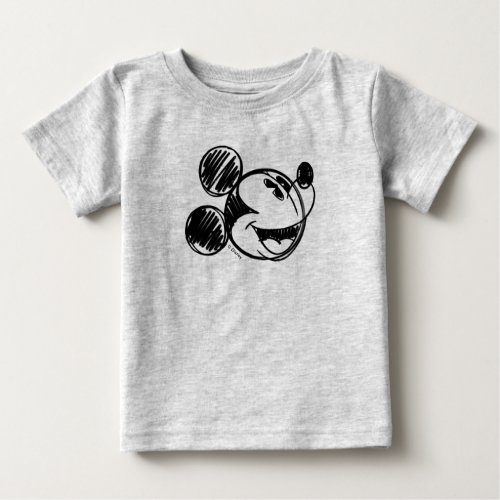 Mickey Sketch Head Baby T_Shirt