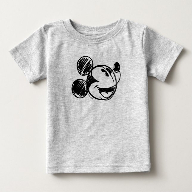 Mickey Sketch Head Baby T-Shirt (Front)