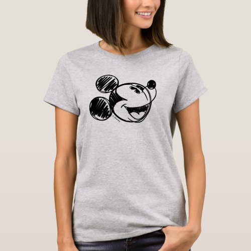 Mickey Sketch Head T_Shirt