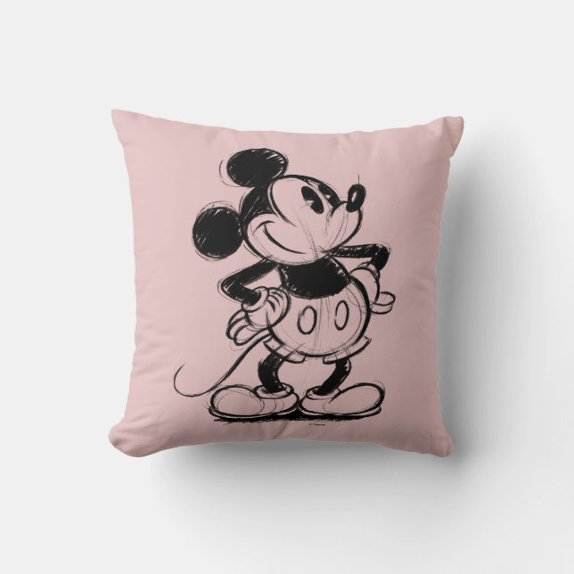 Mickey Sketch Throw Pillow (Front)