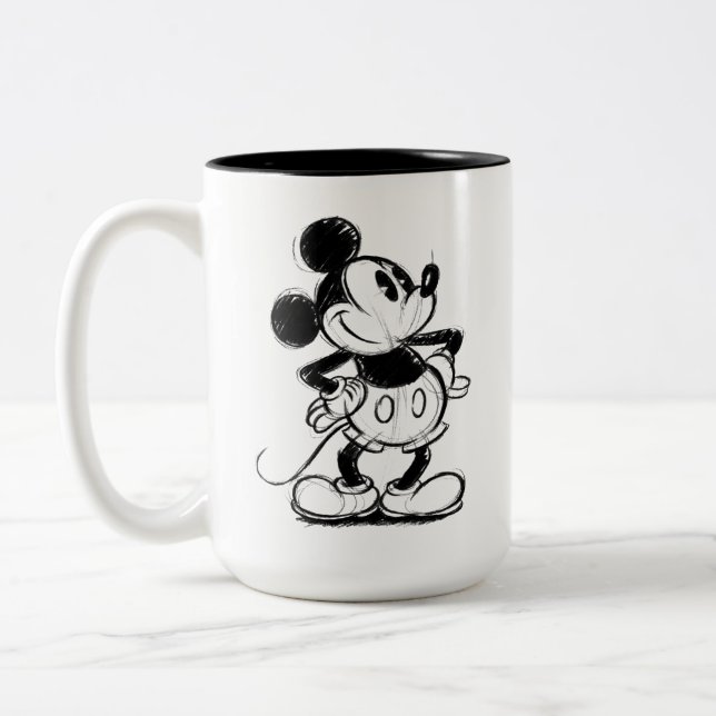 Mickey Sketch Two-Tone Coffee Mug (Left)