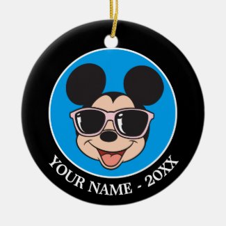 Mickey | Smiling Sunglasses Add Your Name Ceramic Ornament