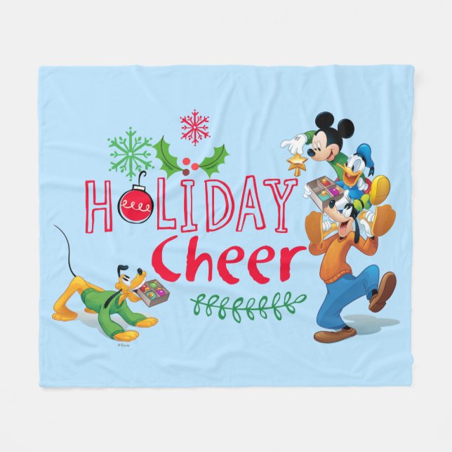 Mickey Spreading Holiday Cheer Fleece Blanket (Front (Horizontal))