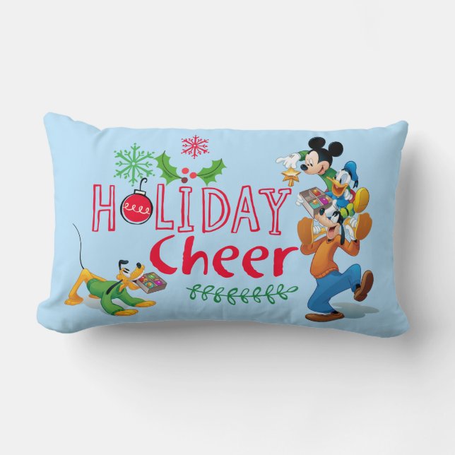 Mickey Spreading Holiday Cheer Lumbar Pillow (Front)