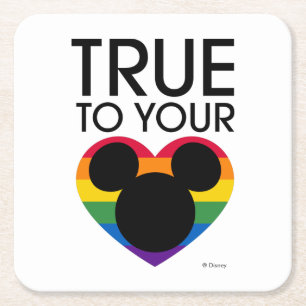 Mickey   True to Your Heart Square Paper Coaster