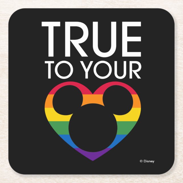 Mickey | True to Your Heart Square Paper Coaster (Front)