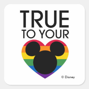 Mickey True to Your Heart Square Sticker