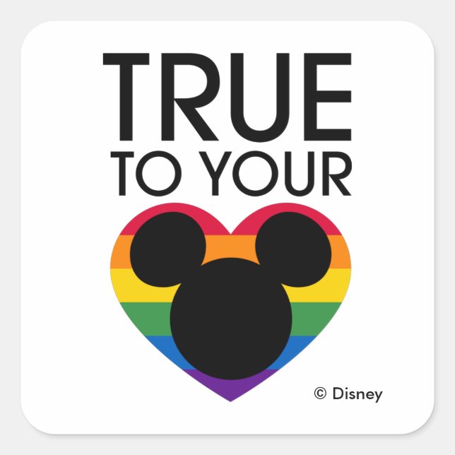 Mickey | True to Your Heart Square Sticker (Front)
