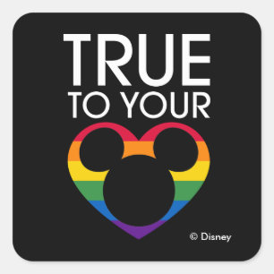 Mickey True to Your Heart Square Sticker