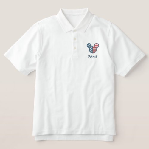 Mickey USA Icon | Add Your Name Embroidered Polo Shirt - Add your name to this classic Mickey USA Icon embroidered shirt.