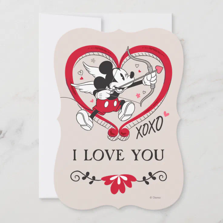 Mickey Valentine Holiday Card | Zazzle