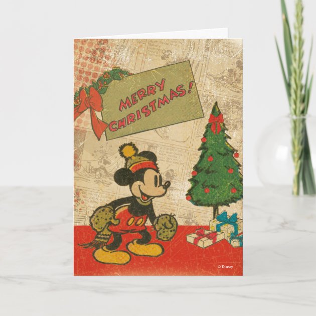 Mickey | Vintage Merry Christmas Holiday Invitation