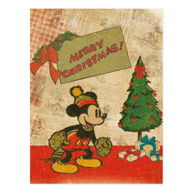 Mickey | Vintage Merry Christmas Postcard