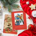 Mickey | Vintage Merry Christmas with Photo Holiday Card<br><div class="desc">Celebrate the season by sending your family and friends this personalized Vintage Mickey Christmas Card. Add your favorite family photo and your own custom text.</div>