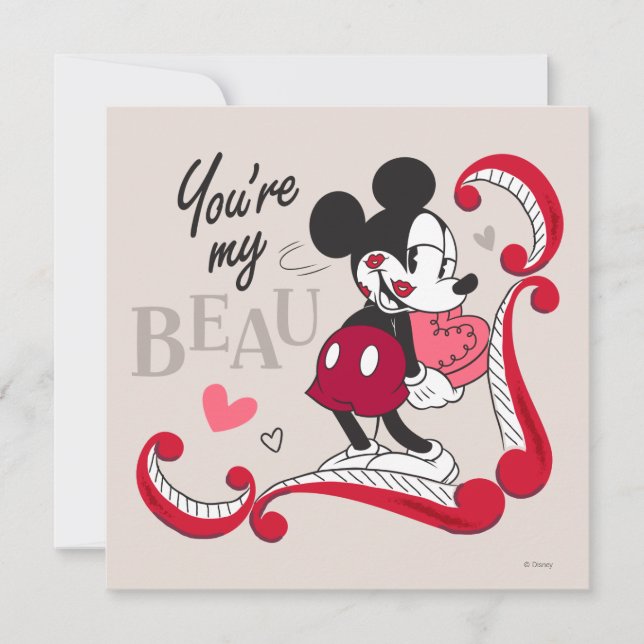 Mickey - You're my Beau Valentine Holiday Card (Front)