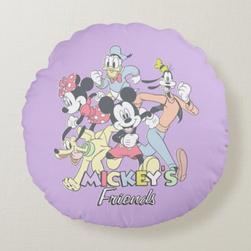 Mickeys Friends Round Pillow