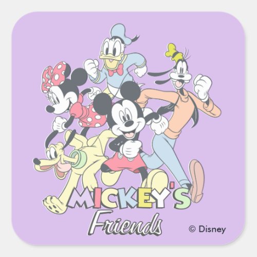 Mickeys Friends Square Sticker