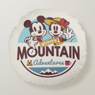 Mickey's Mountain Adventures Round Pillow