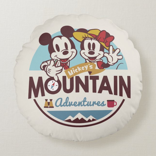 Mickey's Mountain Adventures Round Pillow (Front)