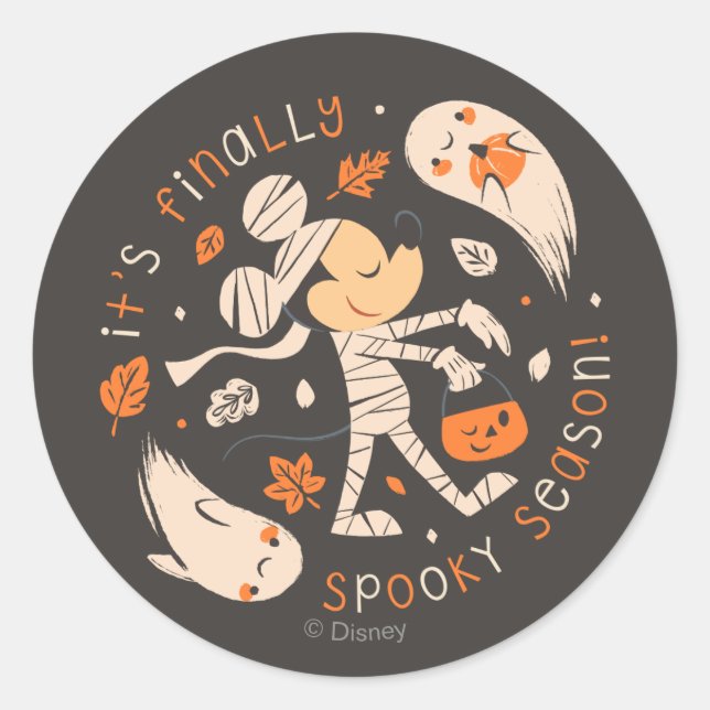 Mickey's Mummy Magic: Spooky Season Fun Classic Round Sticker (Front)