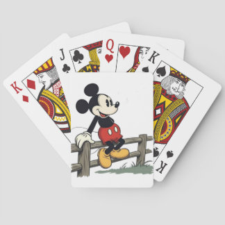Mickey's Peaceful Fence-Sit Poker Cards