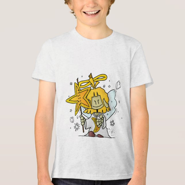 Micol - der fröhliche Sternenengel Tri-Blend Shirt (Front)