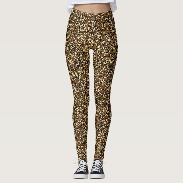 Micro Brown Camo Pattern Leggings (Front)