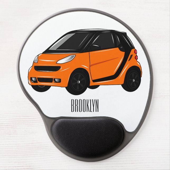 Micro car cartoon illustration gel mouse pad (Front)