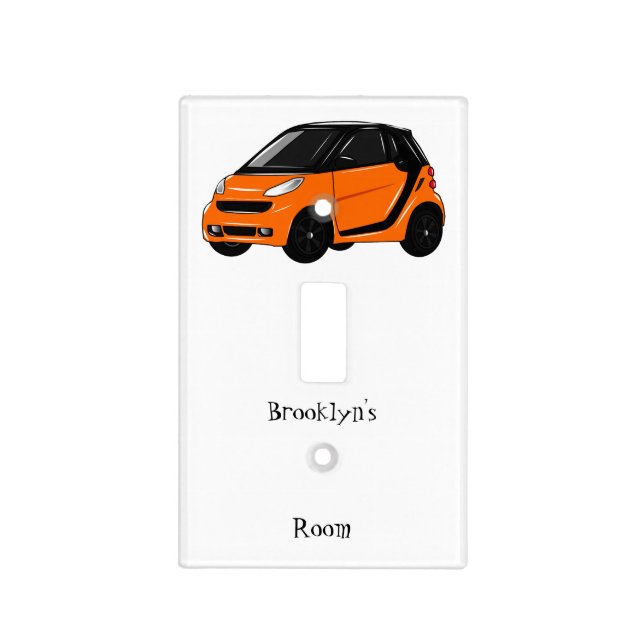 Micro car cartoon illustration light switch cover (Front)