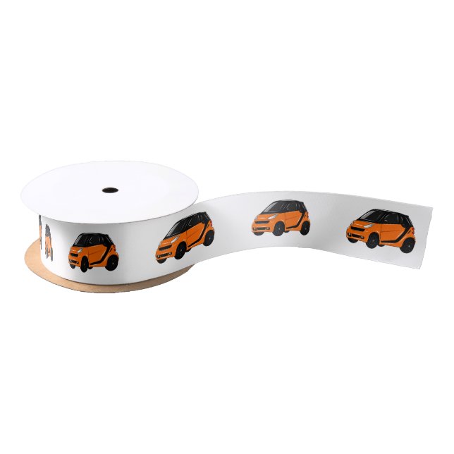 Micro car cartoon illustration satin ribbon (Spool)