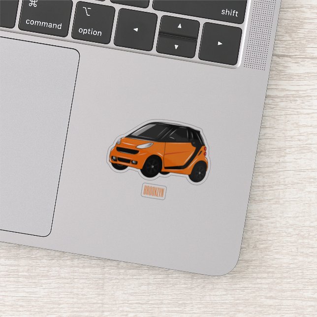 Micro car cartoon illustration sticker (Detail)