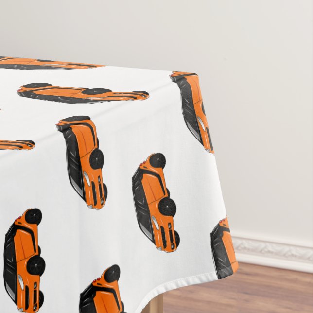 Micro car cartoon illustration tablecloth (In Situ)