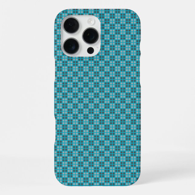 Micro Checkered Blue iPhone Protector Case (Back)