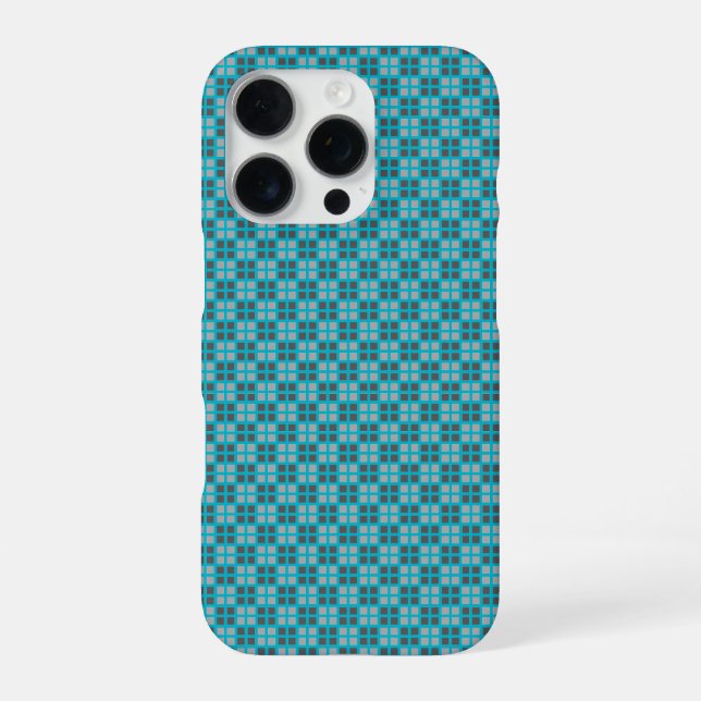Micro Checkered Blue iPhone Protector Case (Back)