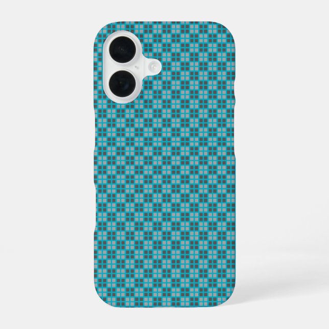 Micro Checkered Blue iPhone Protector Case (Back)