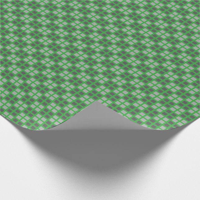 Micro Checkered Green Wrapping Paper (Corner)