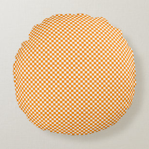 Micro Checkered Grid Pattern Round Pillow