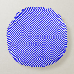Micro Checkered Grid Pattern Round Pillow