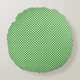 Micro Checkered Grid Pattern Round Pillow