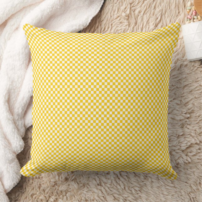 Micro Checkered Grid Pattern Throw Pillow (Blanket)