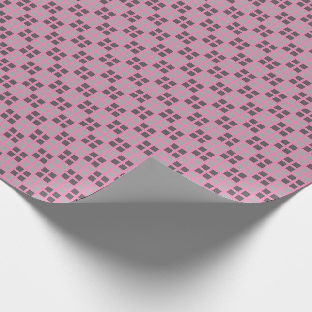 Micro Checkered Pink Wrapping Paper (Corner)